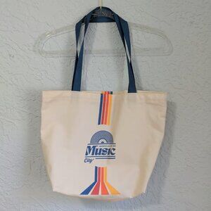 Nashville Retro Print Canvas Tote Bag - NWOT